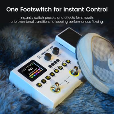 SORAN Dual Stomp Multi Effects Guitar Pedals, Rechargeable Multi Effects Processor with Expression Wah Volume 99 Presets 126 Effects 40s Loop 100 Drums 20 IR/NAM Slots USB Audio Record image 5