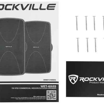 Rockville 6-Zone Commercial/Restaurant Bluetooth Amp+6) White 6.5" Wall Speakers image 10