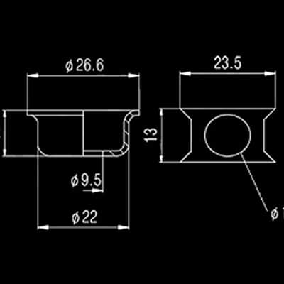 Guitar Parts - JACK PLATE TELECASTER Tele Cup - BLACK image 2