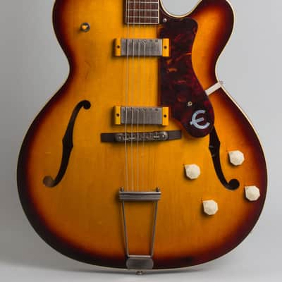 Epiphone  Zephyr E-312T Thinline Hollow Body Electric Guitar (1960), ser. #A-3241, black tolex hard shell case. image 3