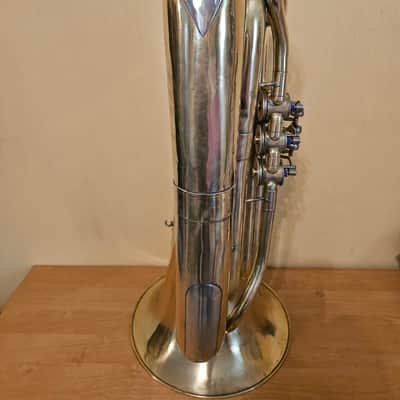 Tuba “Bb" Soviet 3 Valves Brass Pipe Wind Instrument Horn USSR Vintage and Rare image 4
