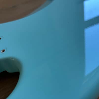 Original and complete 2014 Fender AVRI '64 Jazz Bass Body - Daphne Blue - LOADED image 10