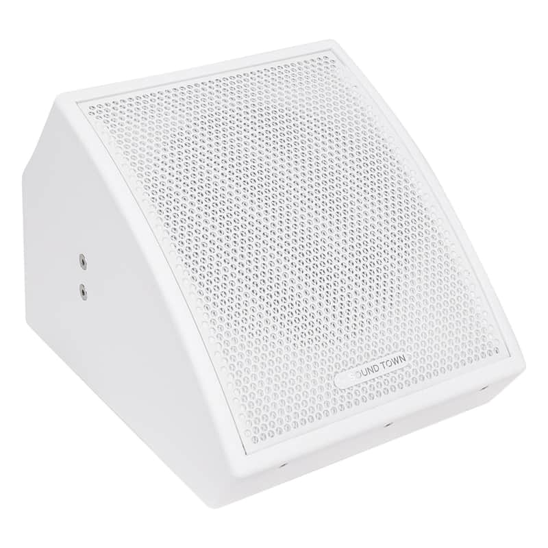 CARME-U10MW | CARME Series 10" Coaxial Passive 2-way Professional PA DJ Stage Monitor Speaker, White with U Mounting Bracket, for Surface-Mount, Installation, Live Sound, Bar, Church image 1