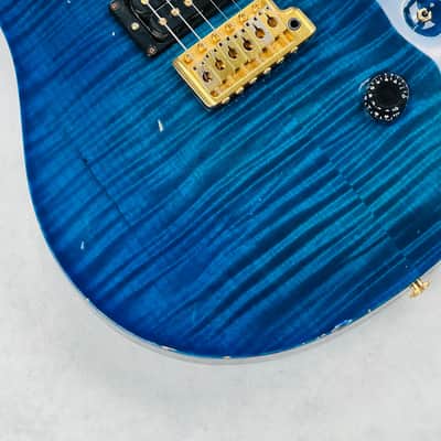 PRS Custom 24 10-Top Birds Brazilian Rosewood Gold Hardware 1990 - Royal Blue image 8