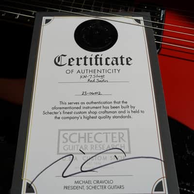 Schecter USA CUSTOM SHOP Keith Merrow KM-7 Stage Red Satin 7-String Electric Guitar w/ Case (2024) image 6