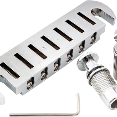 Pigtail Style Wrap around Bridge Tailpiece for LP Electric Guitar Chrome image 2