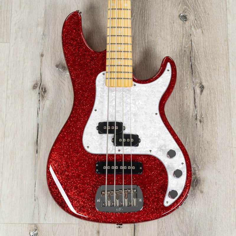 G&L USA SB-2T PJ Bass, Red Metal Flake, Maple Fretboard image 1