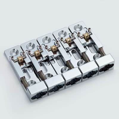 Roller Saddles 5 String Electric bass Bridge in Chrome image 1