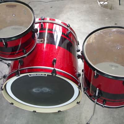 Gretsch 3 piece Catalina club red sparkle drum kit set 2000 Red Sparkle image 3