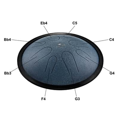 Meinl Sonic Energy 10" Compact Steel Tongue Drum, C Minor, 8 Notes, 432 Hz, Navy Blue image 2