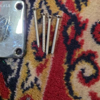 Fender Mustang Bass Neck Plate w/ Screws Rubber Cover 1975 image 2