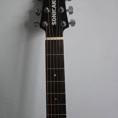 Sonicake Silent Travel Electric Guitar w/ Preamp & Headphone Output + Gig Bag Black image 4