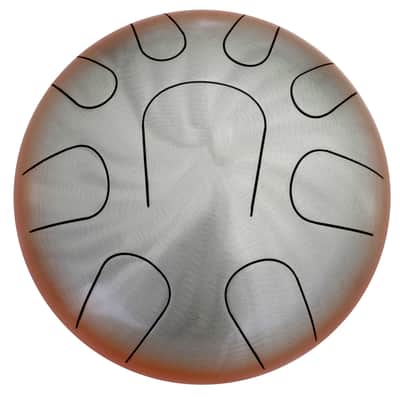 Pearl Awakening 9 Note Orange Burst 10" Tongue Drum C Lydian Scale +Rubber Mallets Hand Finger | NEW | Authorized Dealer image 5