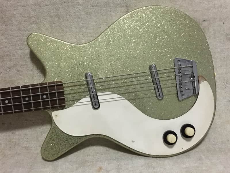 Danelectro Left Hand Lefty DC-2 Bass 1999 Korea Silver Sparkle image 1
