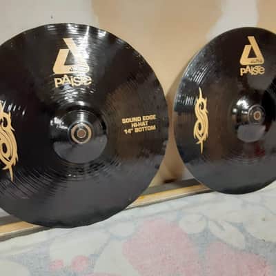 Paiste 14" Black Alpha Slipknot Edition Sound Edge Hi-Hat Cymbals (Pair) image 2