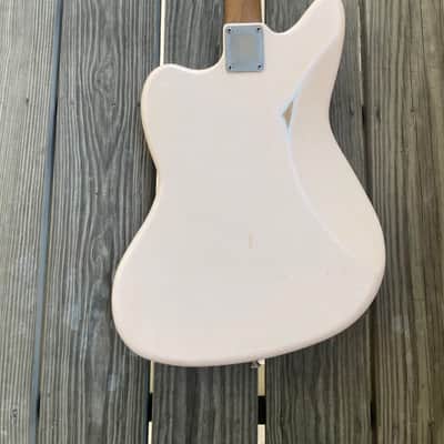 Fender Jaguar Parts Caster Partscaster Nitro Matching Headstock Warmoth - Shell Pink parts guitar image 11