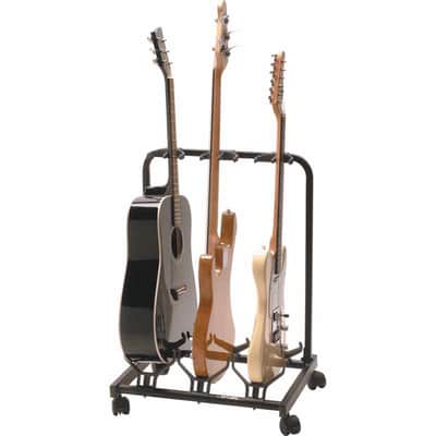 Quiklok GS430 Stand pour 3 guitares avec roulettes - noir image 2