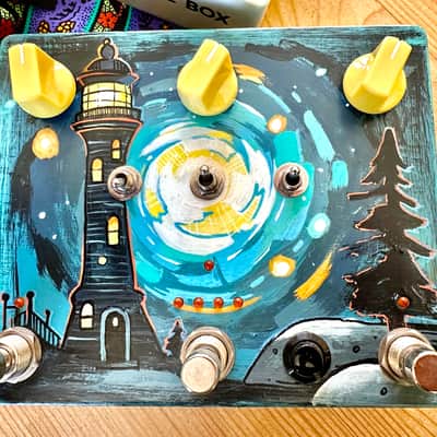 JAM Pedals Delay Llama Xtreme & 4way Tap/ Preset switch, lighthouse special edition, handpainted image 2