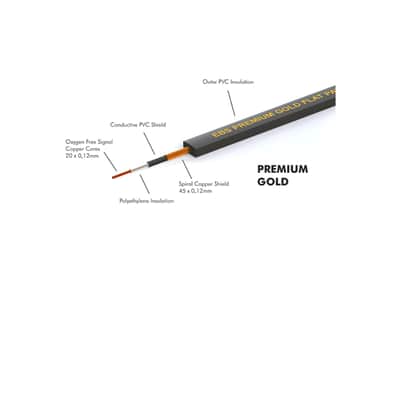 EBS PCF-PG28 Premium Gold Flat patch cable 28 cm mono angled image 13