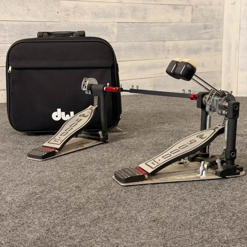 Used DW 9000 Double Bass Pedal w/Case - Good image 1