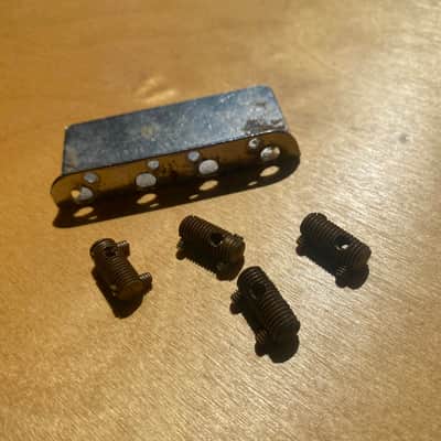 Vintage Pre-CBS Fender Bridge Plate and saddles - Precision Jazz image 3