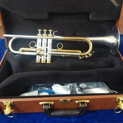 New Carol Brass CTR-5000L-GST-Bb-SRL Mariachi Model Bb Trumpet - Silver Plate/Gold Lacquer with Case image 8
