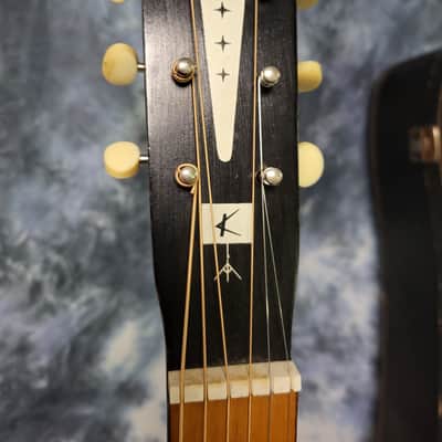1960's Kay Musical Note Faux Tiger Stripe Parlor Student Guitar Pro Setup Original Soft Shell Case image 7