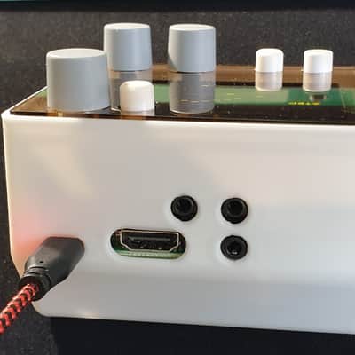 Complete Monome NORNS Shield Classic - white 3D printed case with smoked acrylic front image 3