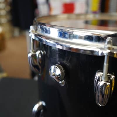 1970s Vintage Slingerland USA 14" Maple Tom w/ Rings - Jet Black Wrap | 10x14" image 7