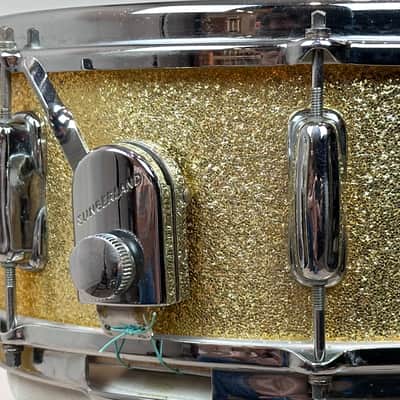 Slingerland 22/22/12/13/16/5.5x14" VIDEO Vintage 60's Drum Set - Gold Sparkle image 15