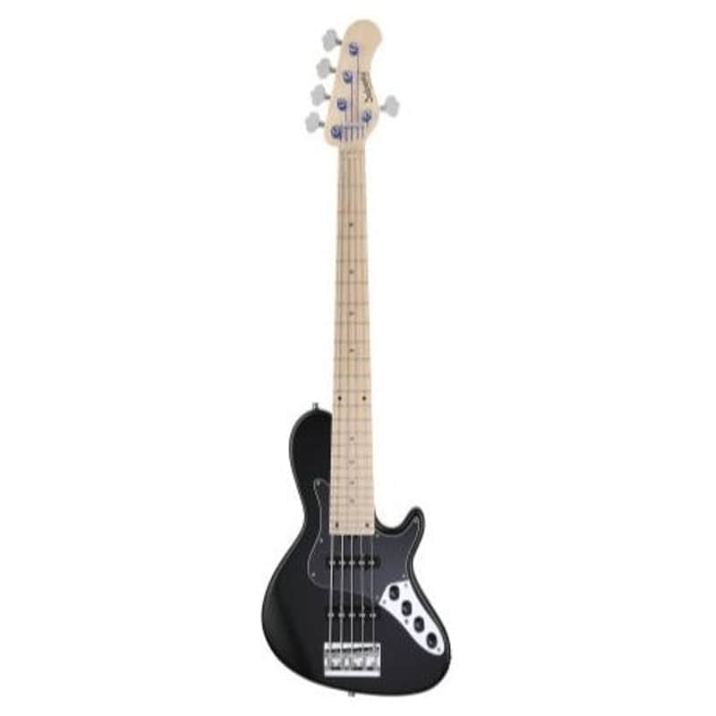 Sadowsky MetroLine 24-Fret Singlecut Vintage Bass 5 String, Swamp Ash Body, Solid Black Satin image 1