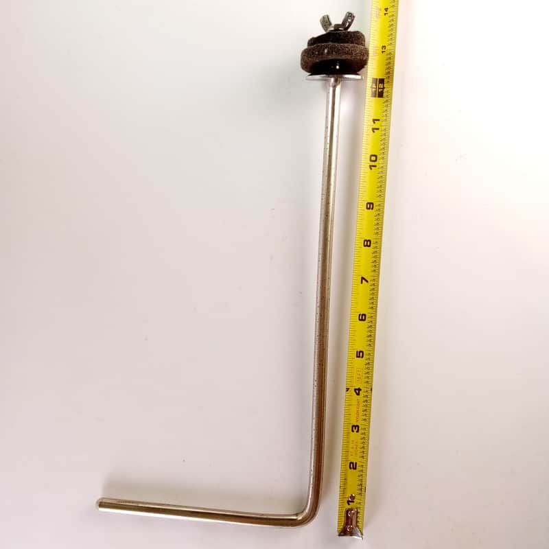 Leedy 3/8x6"x13.5"Cymbal L-Arm Rod Chrome Vintage 50s Bass Drum Mount Holder USA image 1