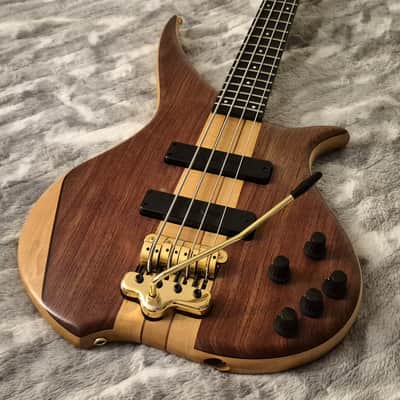 TUNE Japan TWXT-4 Tremolo Bass - 2000s - Locking Tuners - Neck-Thru - Active - Whammy Bar - MIJ -  4-String Bass - Natural Walnut image 4