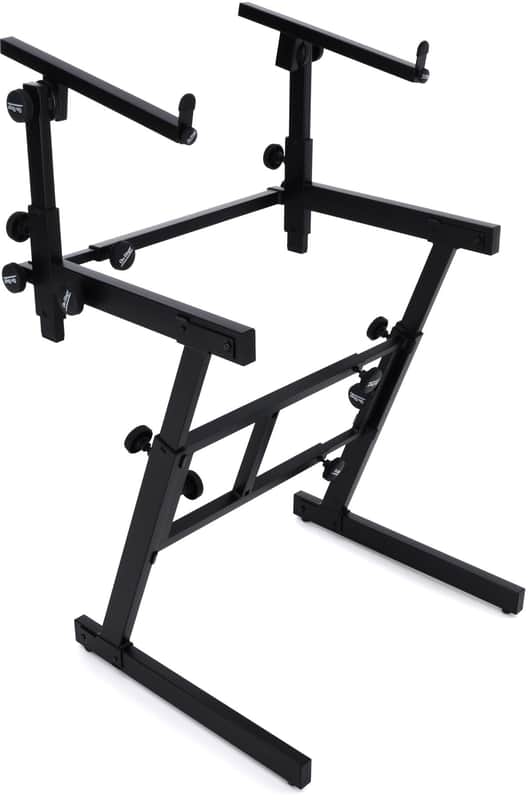 On-Stage KS7365-EJ Folding-Z Keyboard Stand with 2nd Tier (2-pack) Bundle image 1