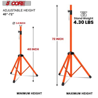 5 Core Speaker Stand Pair Height Adjustable PA DJ Tripod Studio Monitor Stands w 35mm Insert image 11