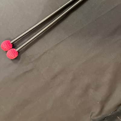 CUSTOM Medium-Hard Crochet Heads Mallets, Red Cord, Black Flexible Shafts, 15.25x1-EXCELLENT image 11