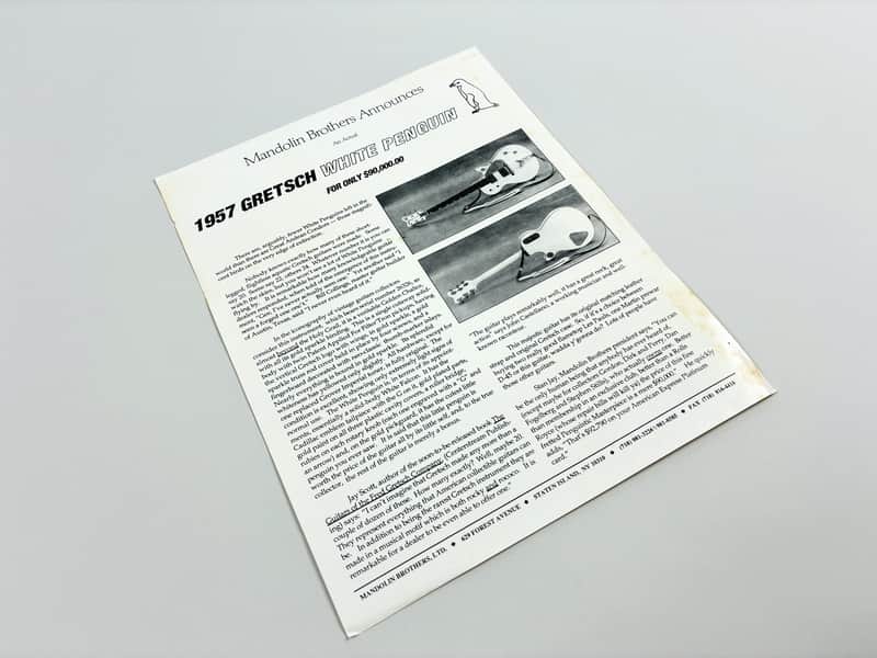 Gretsch Vintage Mandolin Brothers Flyer (c. Late 1980s–Early 1990s) — 1957 White Penguin image 1