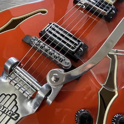 Ibanez AGR63 Hollow Body Electric guitar w/ Bigsby, Vibramate & Gigbag - Gretsch Orange - Gibson wiring harness UPGRADE image 8