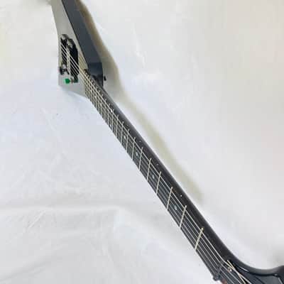 Vintage 1985 Larrivee Canada Voodoo Ofset V Neck Thru Body Black Electric Guitar image 4