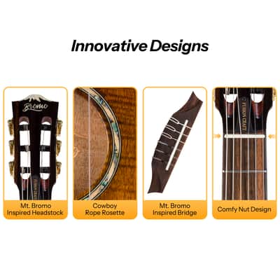 Bromo BEN2C Electric Nylon String Guitar, Thinline Fully Chambered Semi-Hollow Body Slim Neck Dual Pickup Stage Live Performance Fusion Classical Guitar with Hard Case (3 Tone Sunburst) image 8