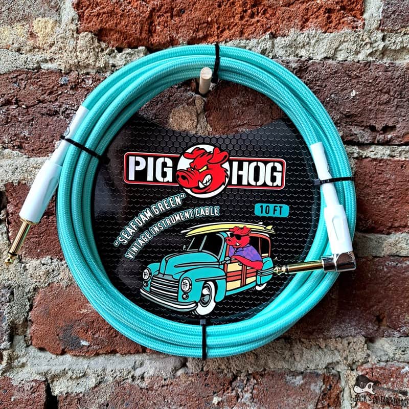 Pig Hog 10ft Right-Angle Instrument Cable - Seafoam Green image 1