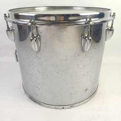 *Slingerland 12x14" 3Ply Chrome Over Wood Concert Tom Drum 70s Marching Quad COW image 5