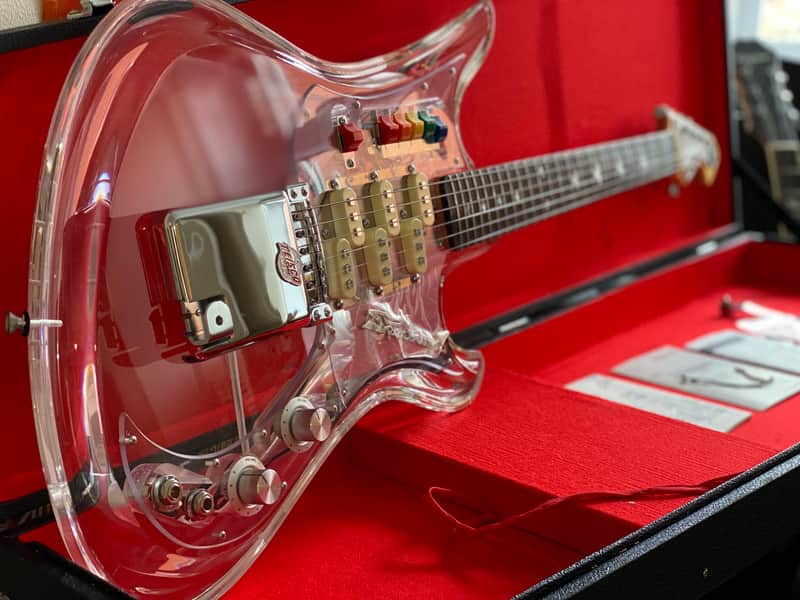 Very Rare Museum Grade 1990's Japanese Teisco Spectrum 5 Acrylic with OHSC. 100 built Worldwide image 1
