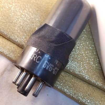 RCA Perfect 0% Tight Matched Pair (2) VT-107A tNOS AT1000 TESTED Vacuum Tubes greyglass military WWII black plate SC 189A Beam Power 6V6 1941-1945 image 2