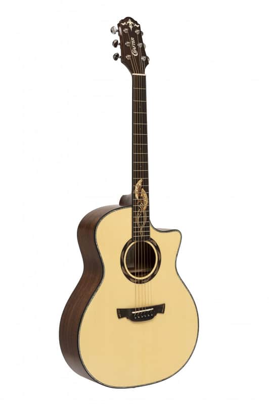 Crafter SM G-MAHO CE Anniversary MAHO Series Grand Auditorium Cutaway Salmon Inlay Design Solid Spruce Top Mahogany Neck 6-String Acoustic-Electric Guitar w/Gig Bag image 1