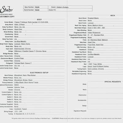 2024 - Suhr Eddie's Guitars Exclusive Roasted Classic T Antique - Ice Blue Metallic image 17