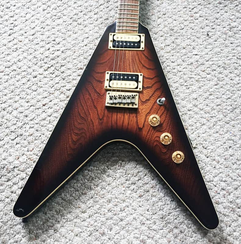 Rare D'agostino Flying V Sunburst 1970s Electric Guitar 70s image 1
