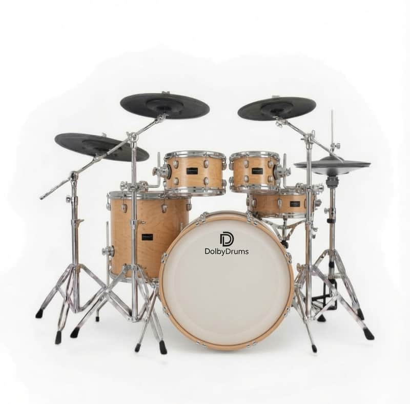 Dolby REV-9 Natural Wood E Drum Kit for Roland Alesis Lemon image 1