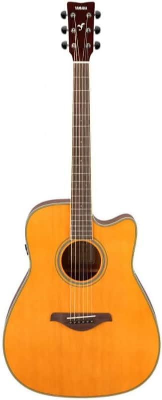Yamaha FGC-TA TransAcoustic Dreadnought Cutaway Acoustic-Electric Guitar - Vintage Tint image 1