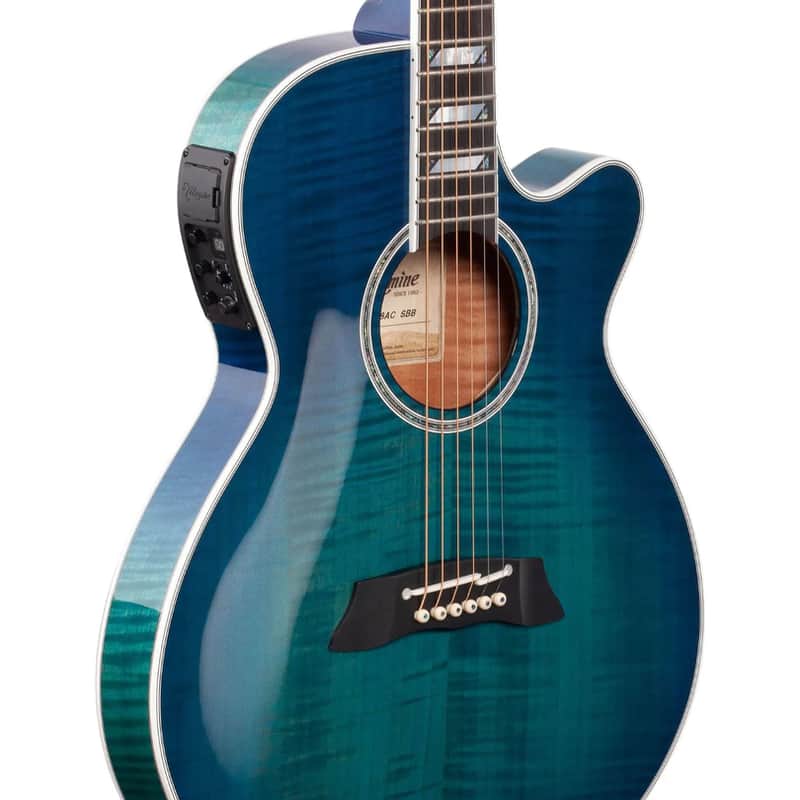 Takamine TSP178AC 2024 - See thru blue burst with a hard shell case image 1